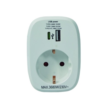ADAPTADOR CON USB A+C DUOLEC