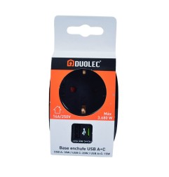 ADAPTADOR CON USB A+C DUOLEC