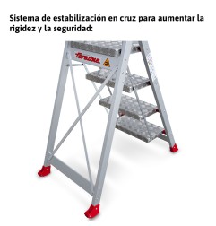 TABURETE ESCALERA ALTA SEGURIDAD ALUMINIO FARAONE