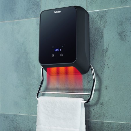 CALEFACTOR SPLIT CON TOALLERO 2000W HABITEX NEGRO