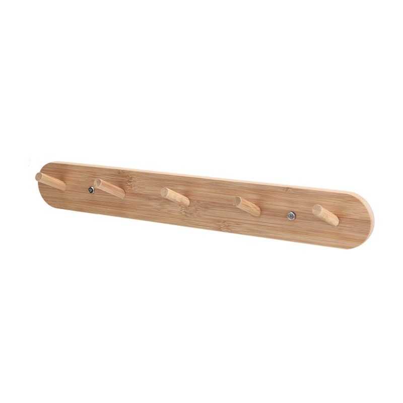 PERCHA BAMBU PARED 5 GANCHOS HABITEX