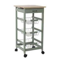 CARRO AUXILIAR COCINA 37X37X76CM VERDE