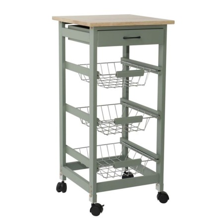 CARRO AUXILIAR COCINA 37X37X76CM VERDE