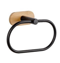 TOALLERO ARO INOX. NEGRO TURBO-LOC OREA BAMBOO