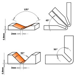 FRESA RANURA V90º PARA ALUCOBOND MANGO 8MM