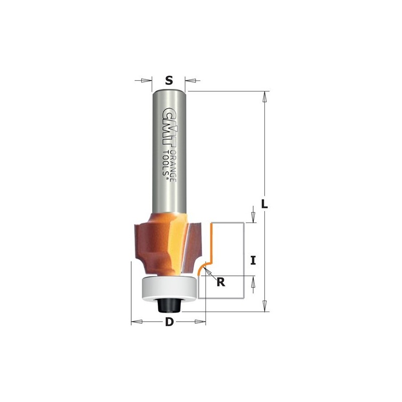 FRESA RADIO CONCAVO C/RODILLO I12.7 D16.7 MANGO 6MM