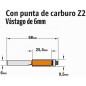 FRESA PARA REFUNDIR CON RODILLO 9.5X25.4MM MANGO 6MM