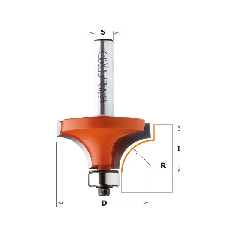 FRESA RADIO CONCAVO R6,4 C/RODILLO MANGO 6MM